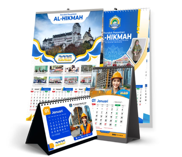 Cetak Kalender Meja & Dinding Custom Media Branding Sepanjang Tahun